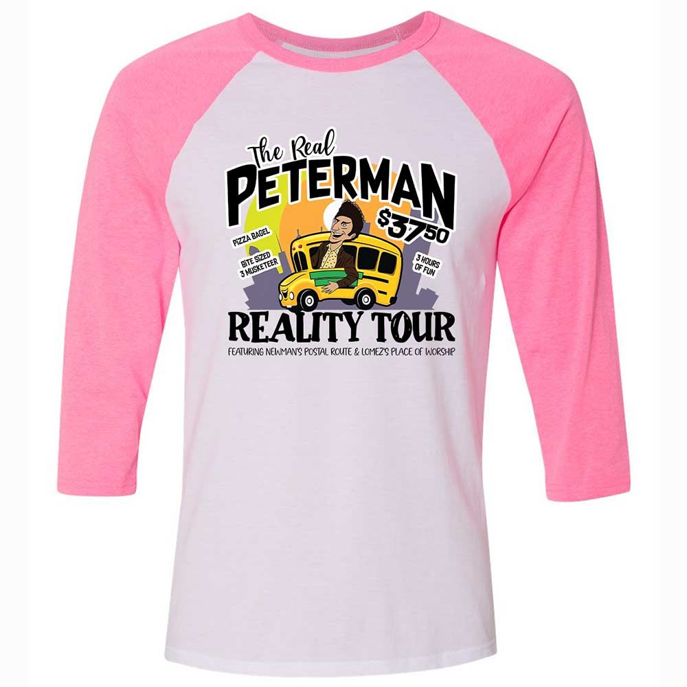 Unisex 3/4 Baseball Tee - F4L3YD14 - White/Neon Pink - 12