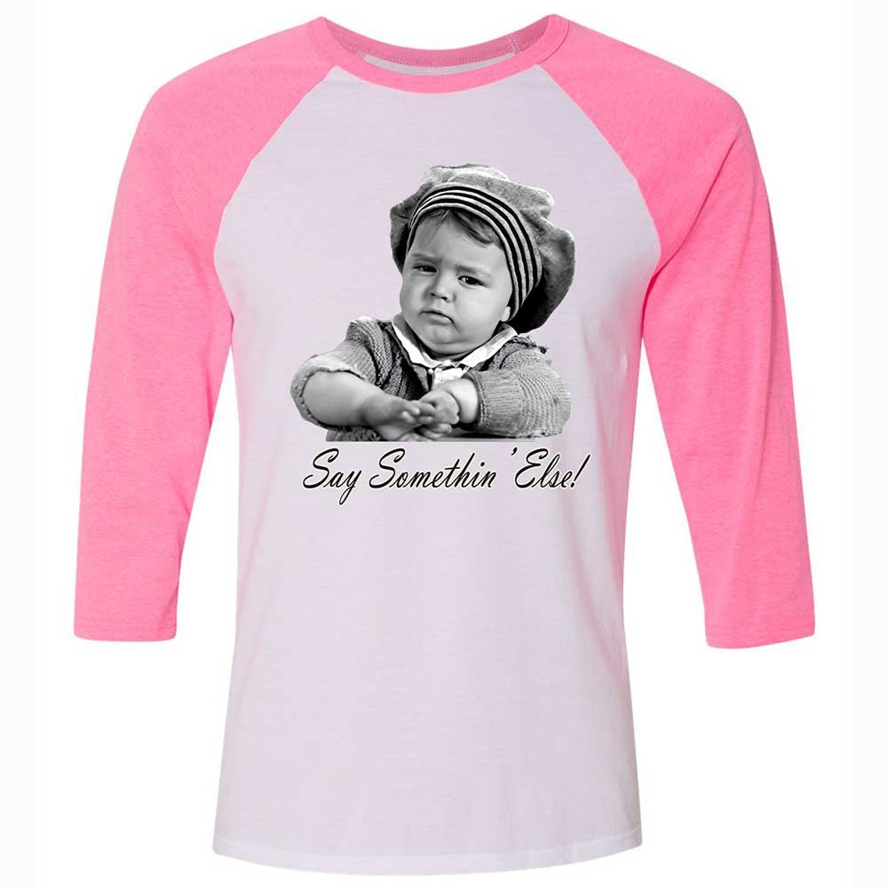 Unisex 3/4 Baseball Tee - YE9PZK99 - White/Neon Pink - 12