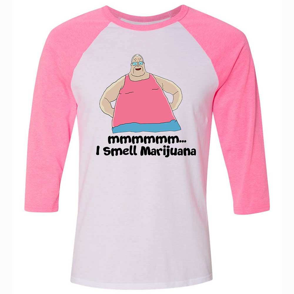 Unisex 3/4 Baseball Tee - SMGHGJTJ - White/Neon Pink - 12