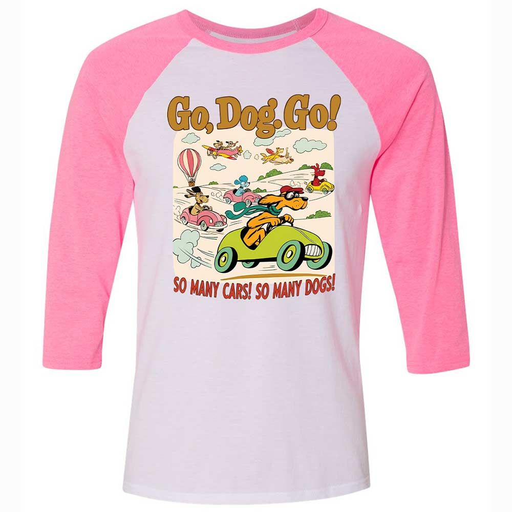 Unisex 3/4 Baseball Tee - FQ62GGSD - White/Neon Pink - 12