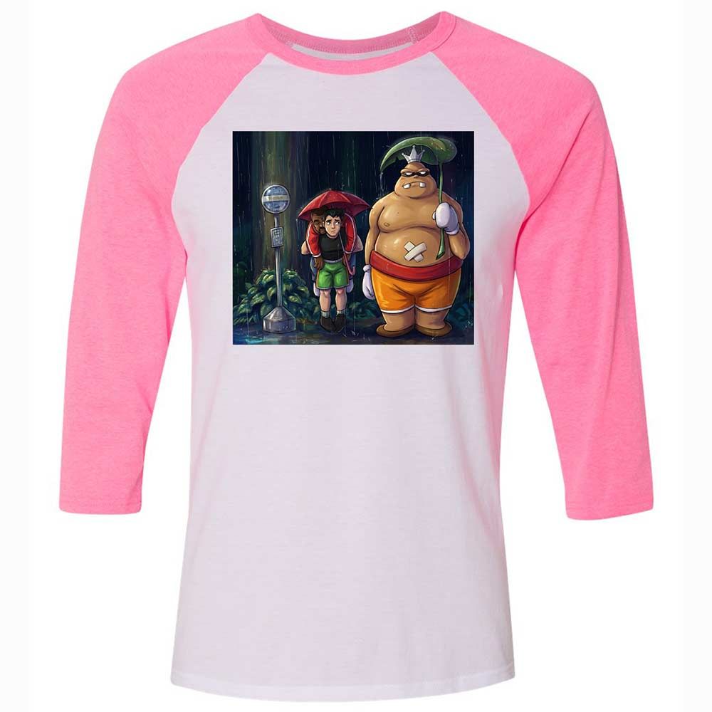 Unisex 3/4 Baseball Tee - F94XG5XV - White/Neon Pink - 12
