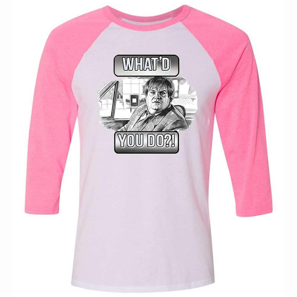 Unisex 3/4 Baseball Tee - G4ECGWT4 - White/Neon Pink - 12