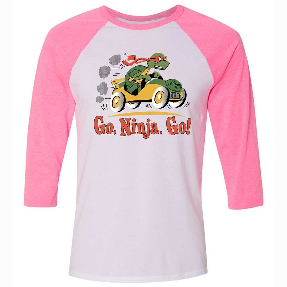 Unisex 3/4 Baseball Tee - F6ZCG5YA - White/Neon Pink - 12