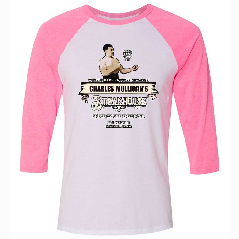 Unisex 3/4 Baseball Tee - M4SLX93K - White/Neon Pink - 12