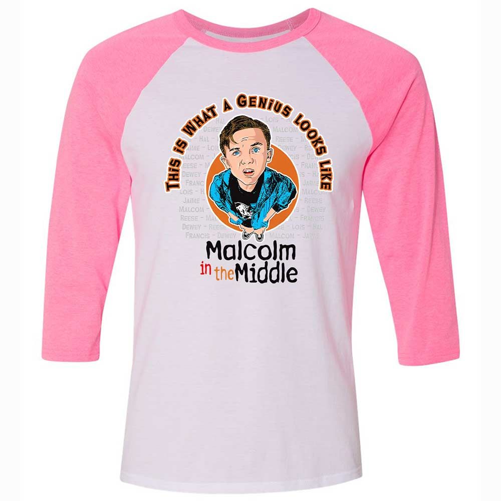 Unisex 3/4 Baseball Tee - D4UV7D98 - White/Neon Pink - 12