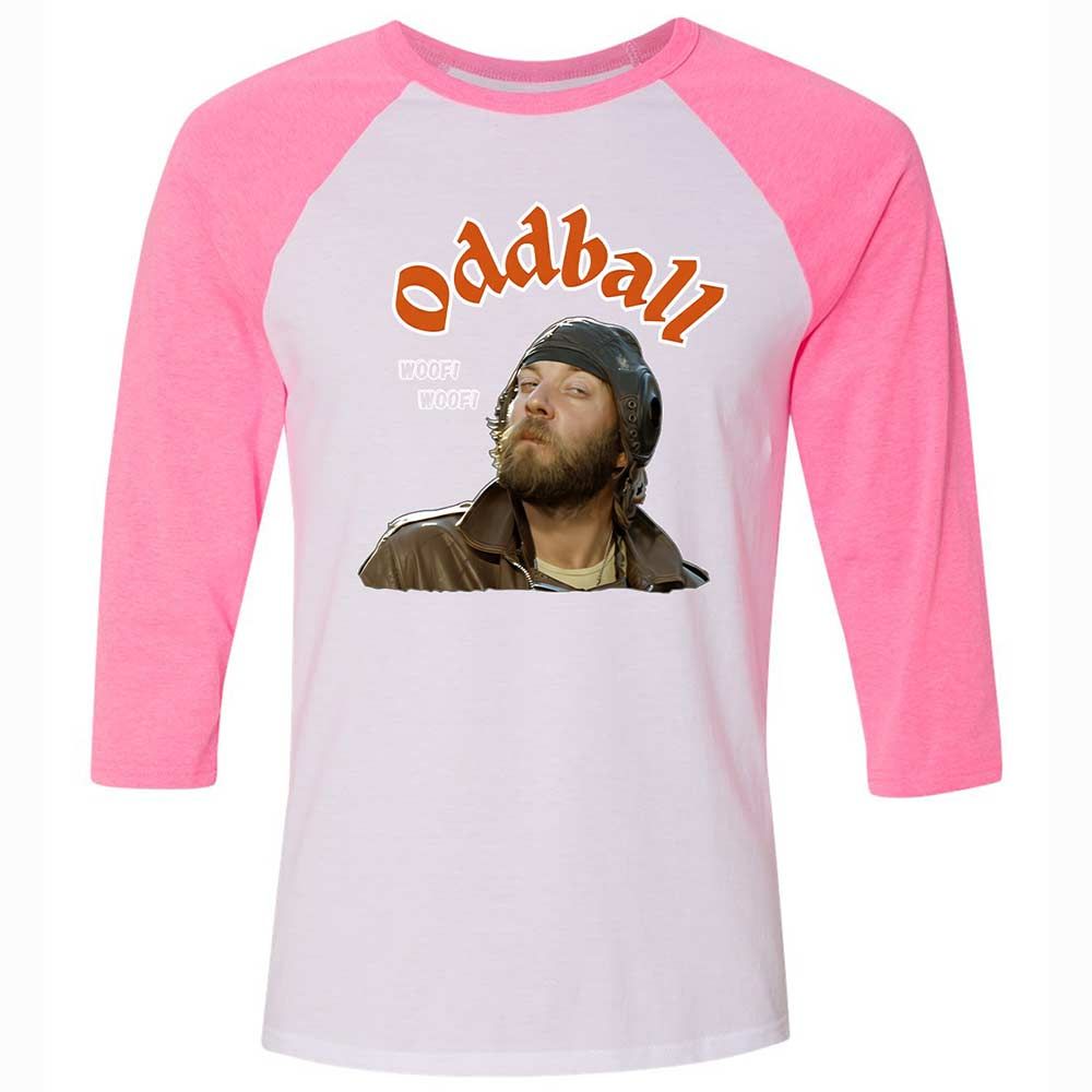 Unisex 3/4 Baseball Tee - 522YDU4W - White/Neon Pink - 12