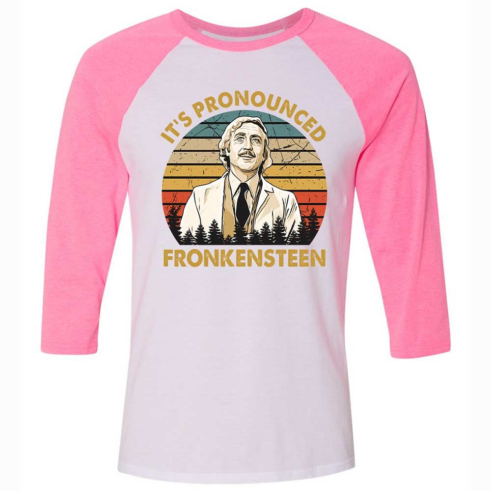 Unisex 3/4 Baseball Tee - NFWV65EB - White/Neon Pink - 12