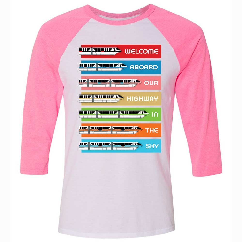 Unisex 3/4 Baseball Tee - Black - White/Neon Pink - 12