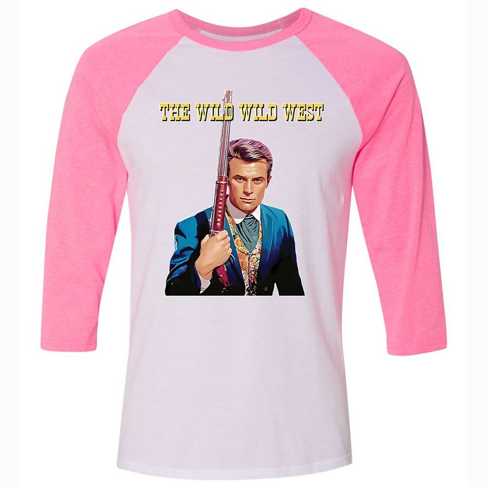 Unisex 3/4 Baseball Tee - CKGS3NWD - White/Neon Pink - 12