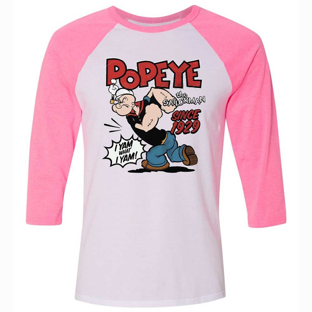 Unisex 3/4 Baseball Tee - KNM8D9G3 - White/Neon Pink - 12