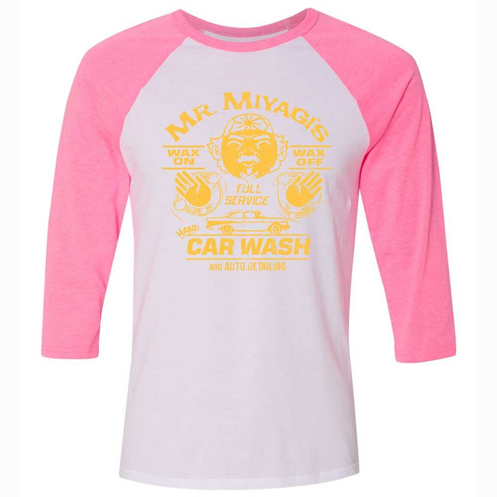 Unisex 3/4 Baseball Tee - F46QS4FQ - White/Neon Pink - 12