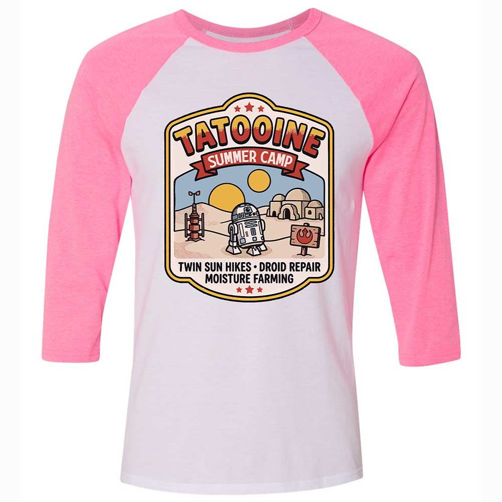 Unisex 3/4 Baseball Tee - Z24SRKC6 - White/Neon Pink - 12