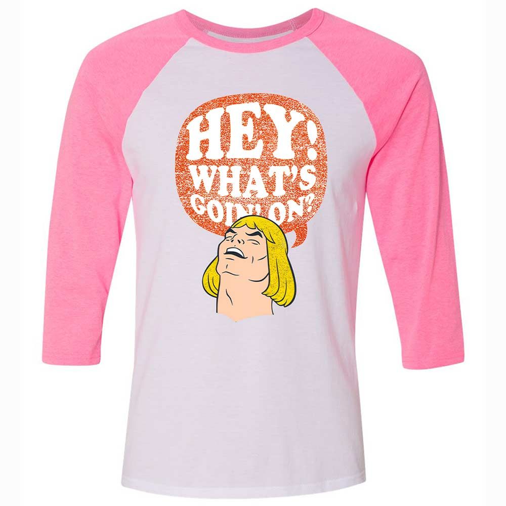 Unisex 3/4 Baseball Tee - QK6ZXC3W - White/Neon Pink - 12
