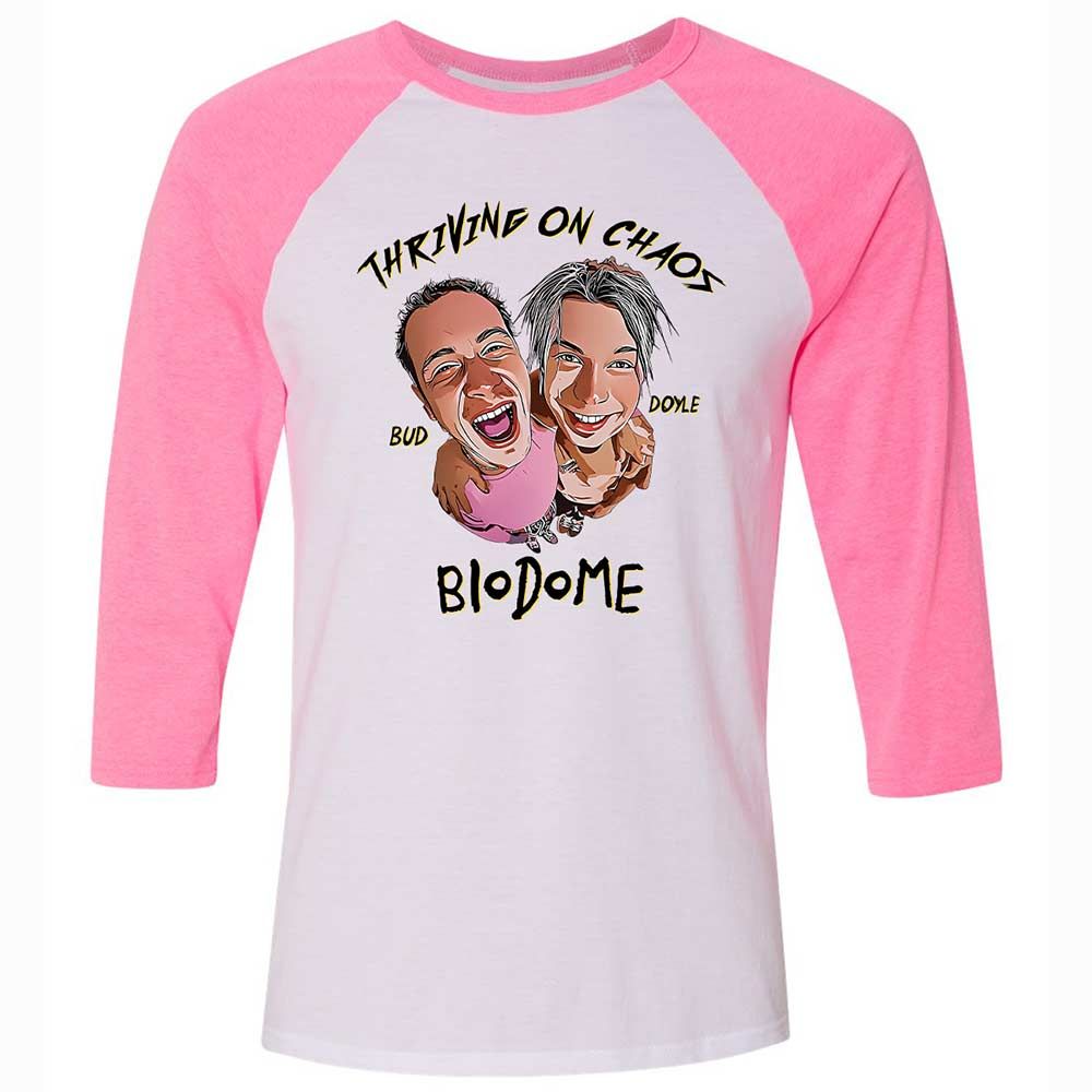 Unisex 3/4 Baseball Tee - 1UJNR6LU - White/Neon Pink - 12