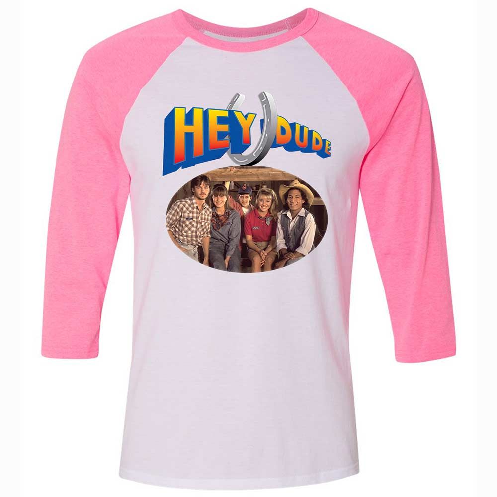 Unisex 3/4 Baseball Tee - AQ8P6JG7 - White/Neon Pink - 12
