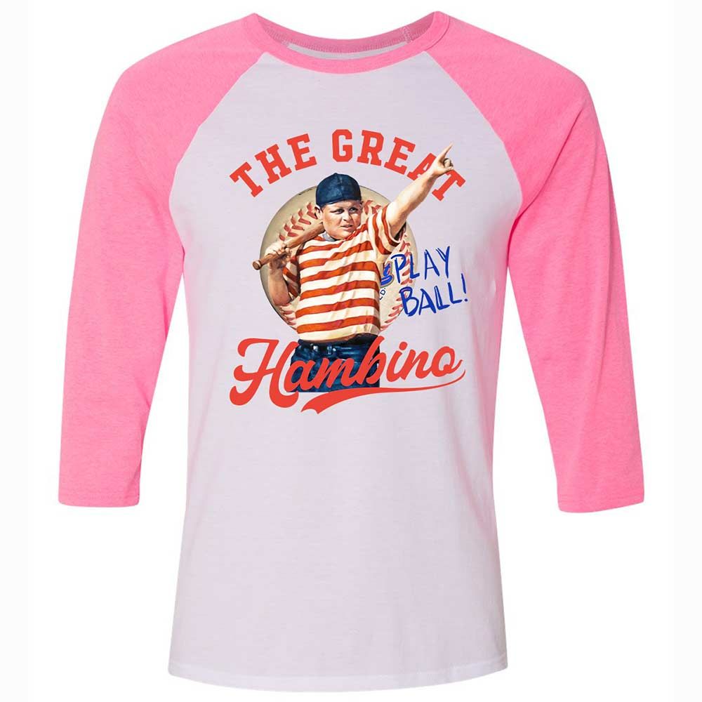 Unisex 3/4 Baseball Tee - J1GQFXCL - White/Neon Pink - 12