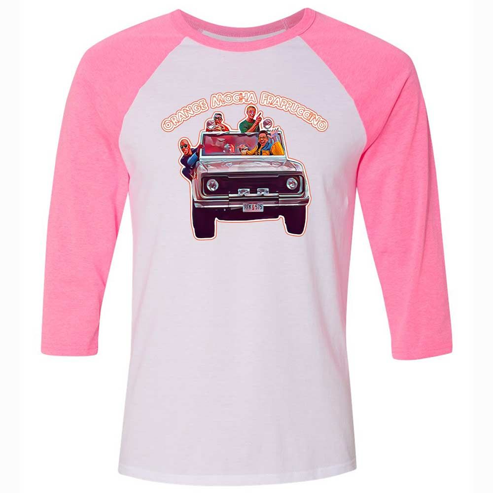 Unisex 3/4 Baseball Tee - XN5QEK4H - White/Neon Pink - 12