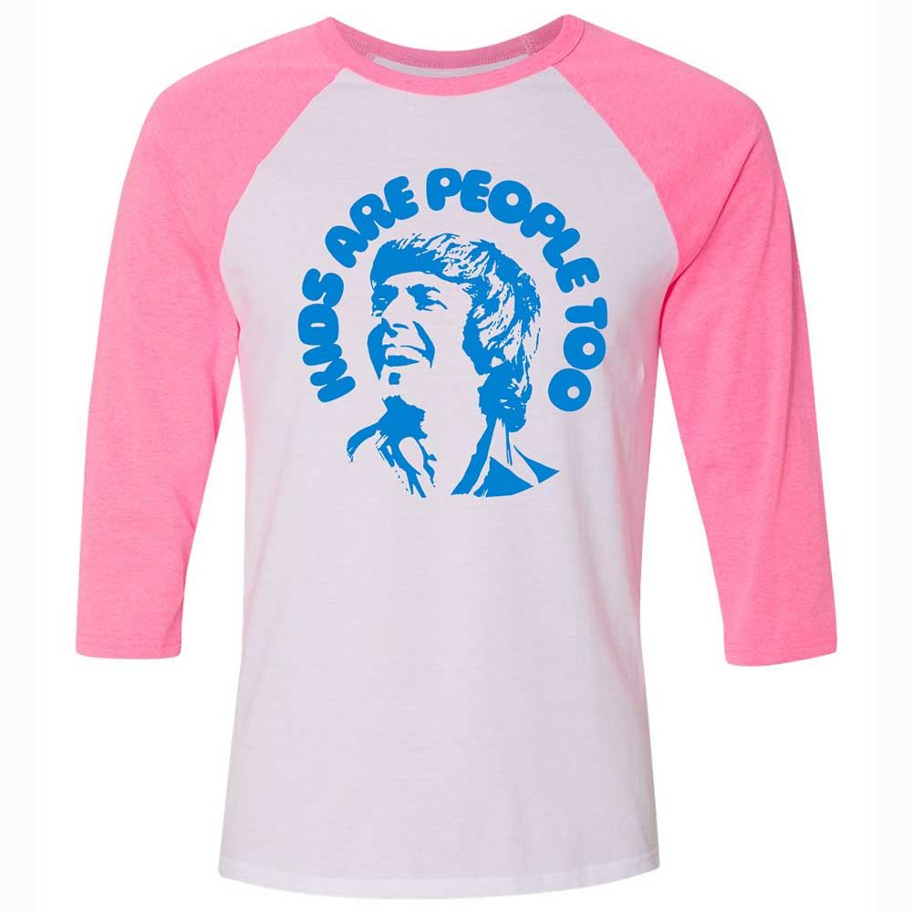 Unisex 3/4 Baseball Tee - QJU1WQFB - White/Neon Pink - 12