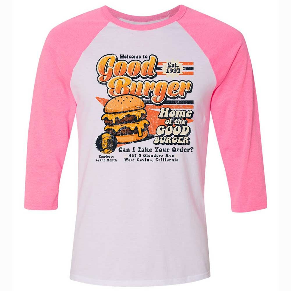 Unisex 3/4 Baseball Tee - ZFDWNVK1 - White/Neon Pink - 12