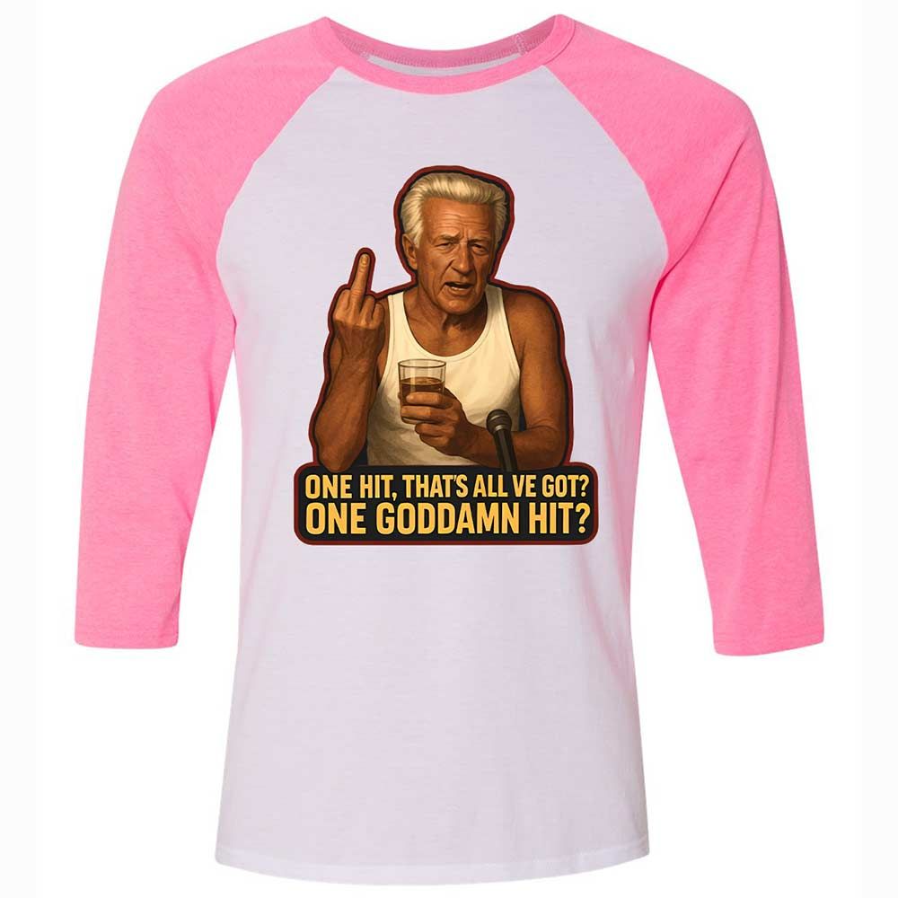 Unisex 3/4 Baseball Tee - 7VQH3C58 - White/Neon Pink - 12