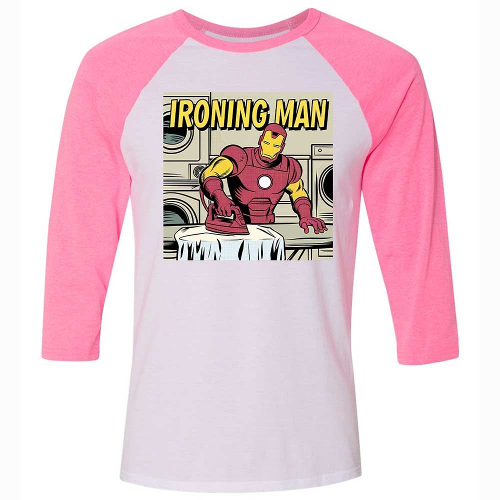 Unisex 3/4 Baseball Tee - ZMKWTRDA - White/Neon Pink - 12