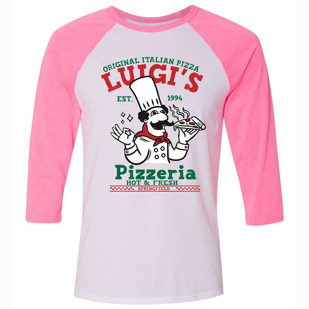 Unisex 3/4 Baseball Tee - WJ264AFE - White/Neon Pink - 12
