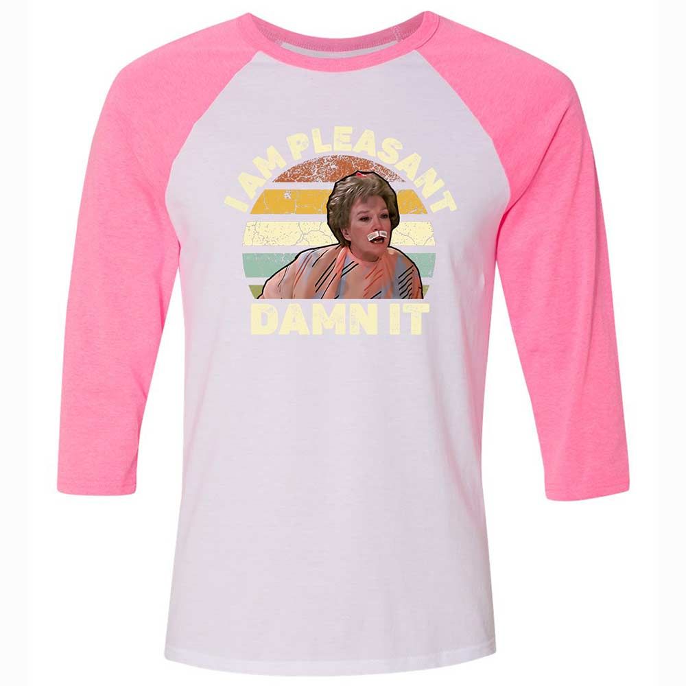 Unisex 3/4 Baseball Tee - 1MZWDVAF - White/Neon Pink - 12