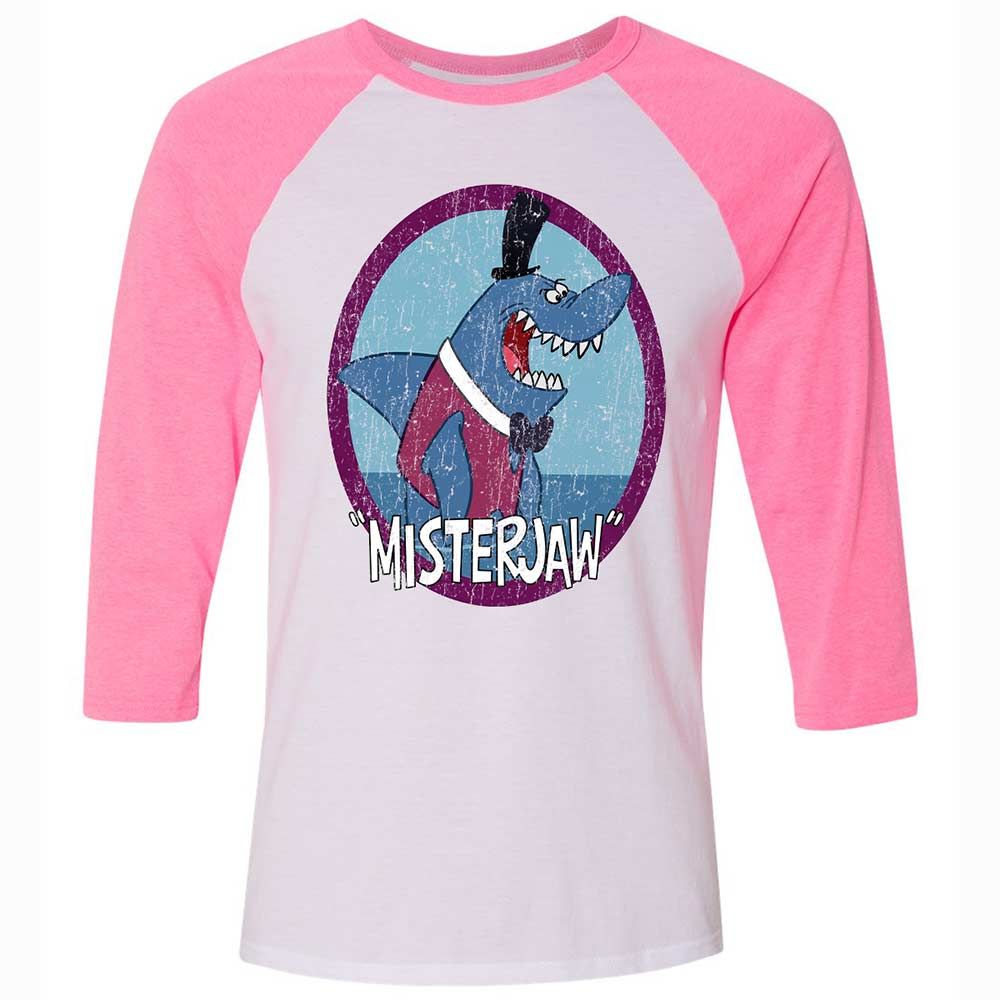 Unisex 3/4 Baseball Tee - SCRUTWT3 - White/Neon Pink - 12