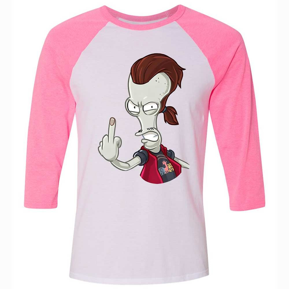 Unisex 3/4 Baseball Tee - JYWVZ2PV - White/Neon Pink - 12