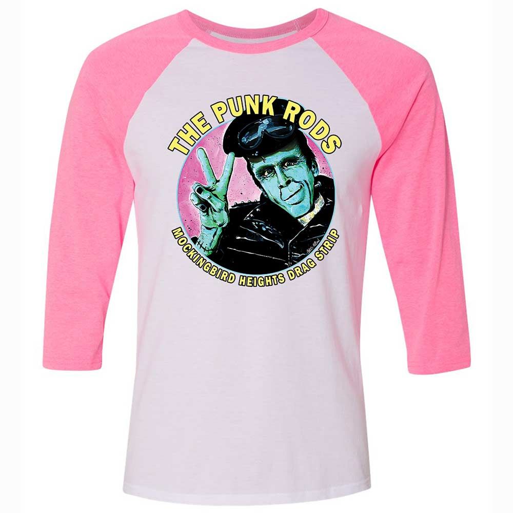 Unisex 3/4 Baseball Tee - B77QHBAS - White/Neon Pink - 12