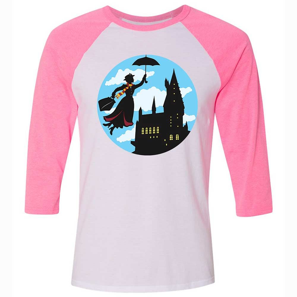 Unisex 3/4 Baseball Tee - VWVD63ED - White/Neon Pink - 12