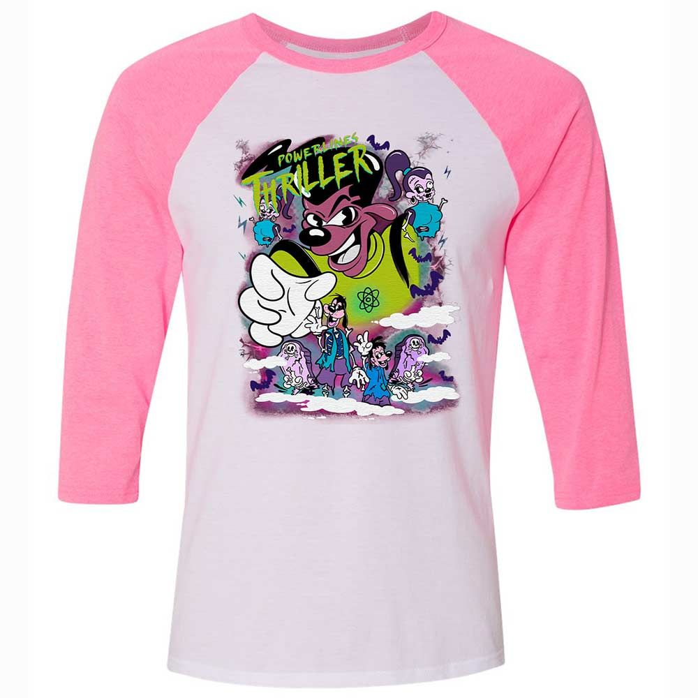 Vintage Pop Cartoon Horror Mashup - White/Neon Pink - 12
