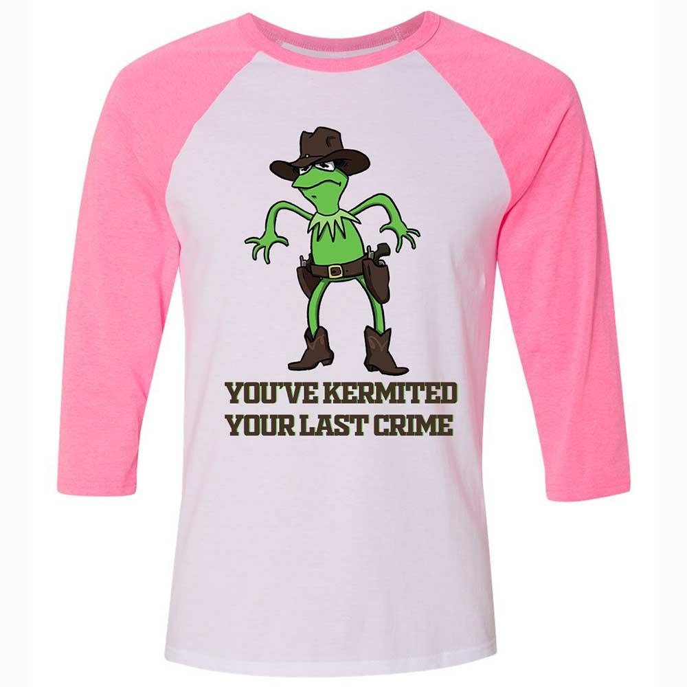 Unisex 3/4 Baseball Tee - NJEHP5GE - White/Neon Pink - 12