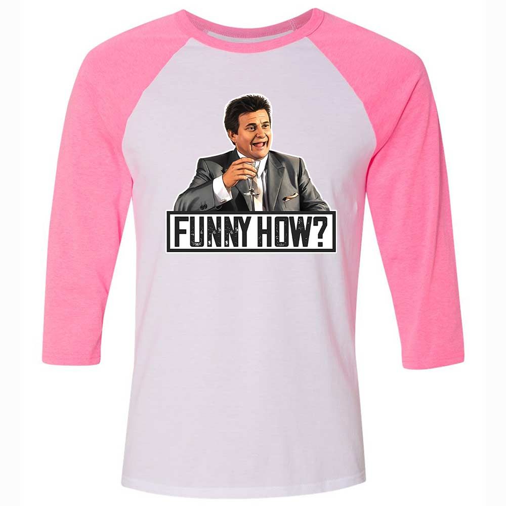 Unisex 3/4 Baseball Tee - 2HL9WL7V - White/Neon Pink - 12