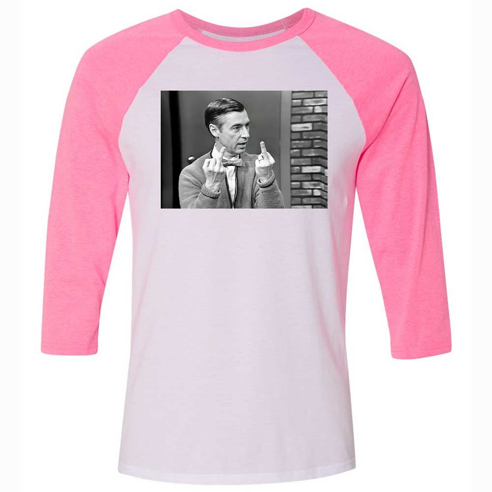 Unisex 3/4 Baseball Tee - 1S1J3F7T - White/Neon Pink - 12