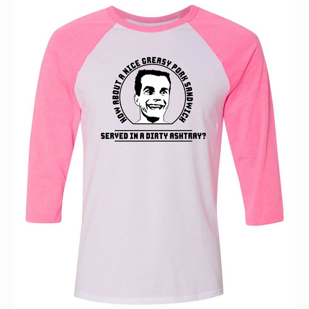 Unisex 3/4 Baseball Tee - 5X94EEDM - White/Neon Pink - 12