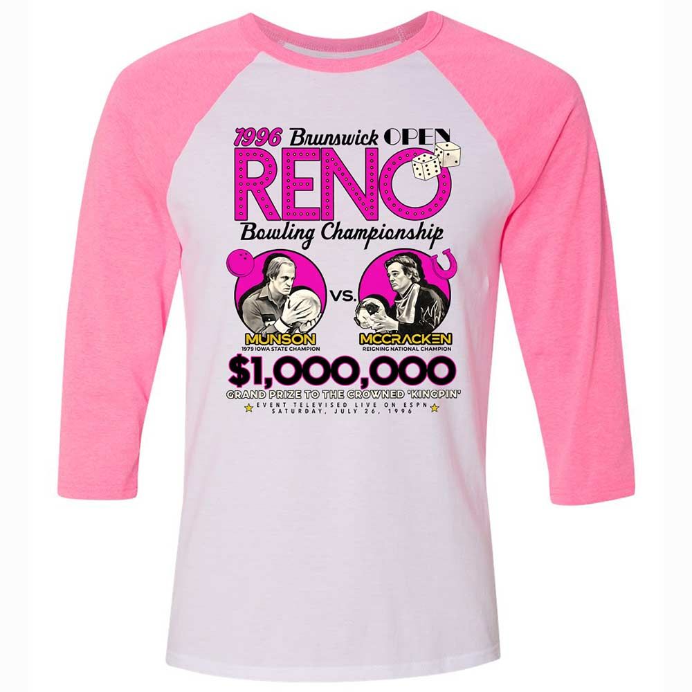 Unisex 3/4 Baseball Tee - Z3FS9VVB - White/Neon Pink - 12