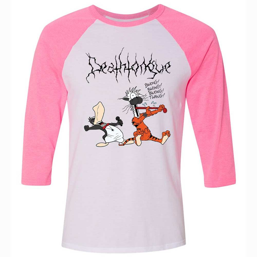 Unisex 3/4 Baseball Tee - 1TZZGJ3P - White/Neon Pink - 12