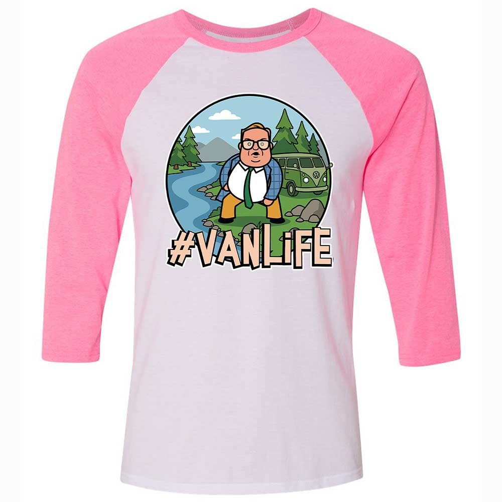 Vanlife living in a van down by the river - White/Neon Pink - 12