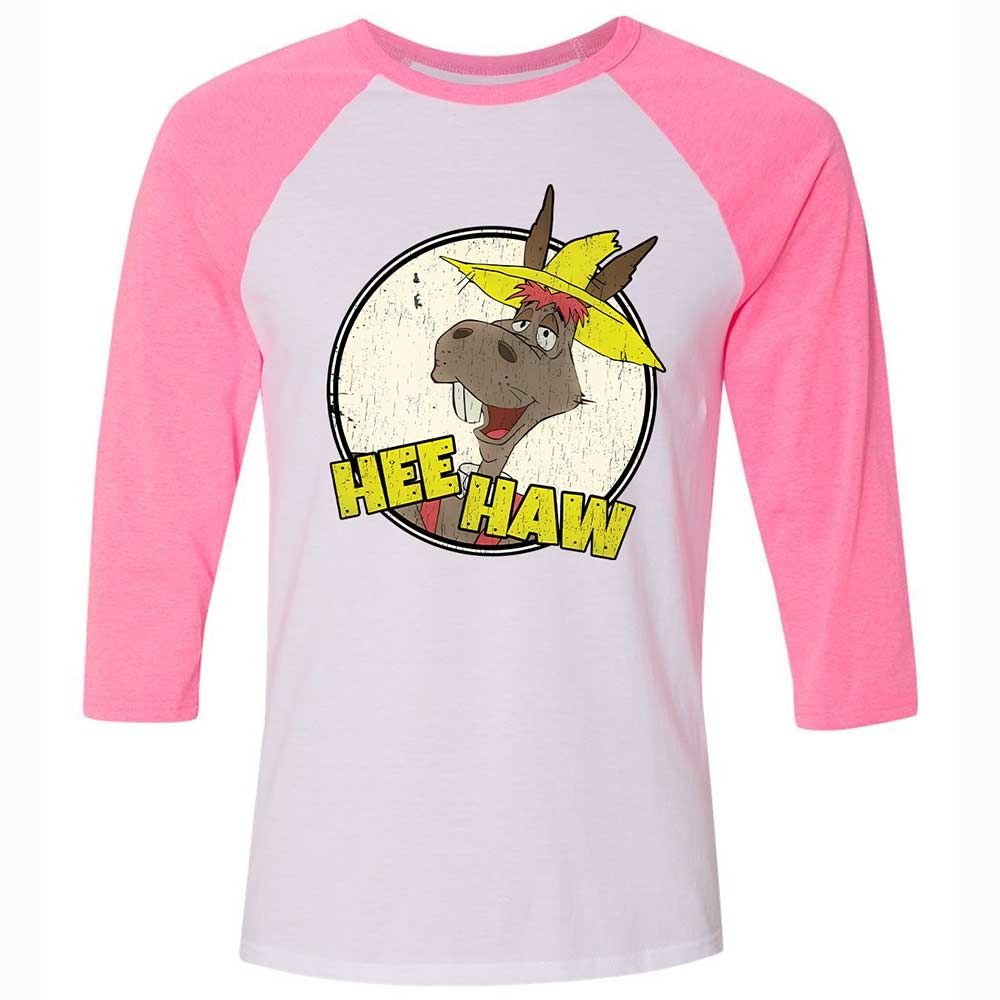 Unisex 3/4 Baseball Tee - BKL6PLKN - White/Neon Pink - 12