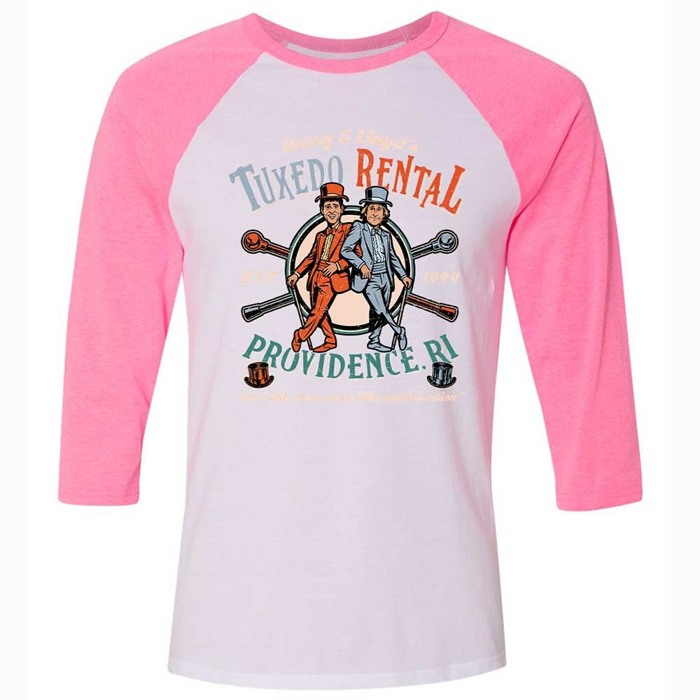 Unisex 3/4 Baseball Tee - SRH6DSX3 - White/Neon Pink - 12
