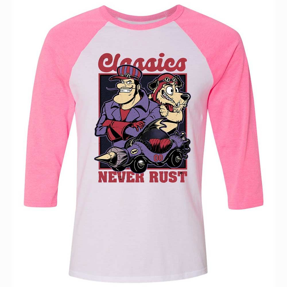 Unisex 3/4 Baseball Tee - 9JSKM9TL - White/Neon Pink - 12