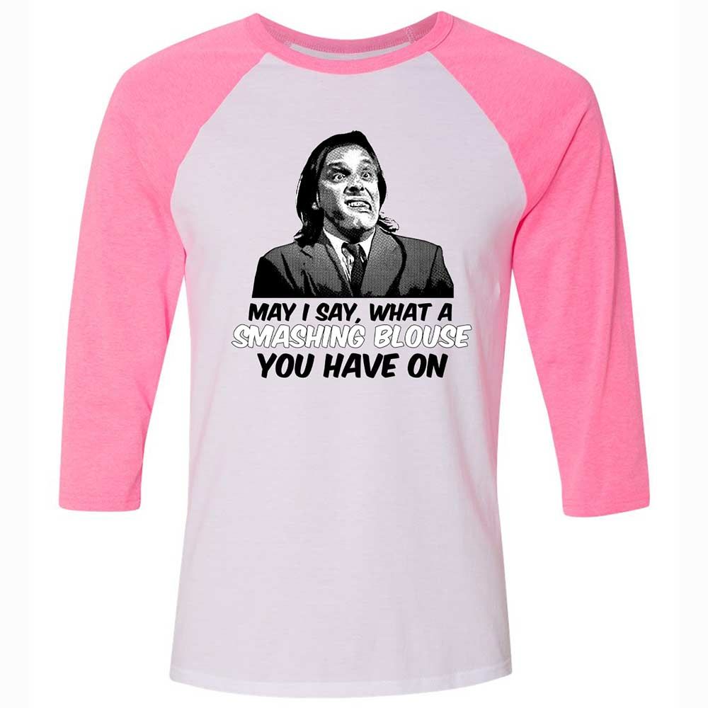 Unisex 3/4 Baseball Tee - 637BT3UD - White/Neon Pink - 12