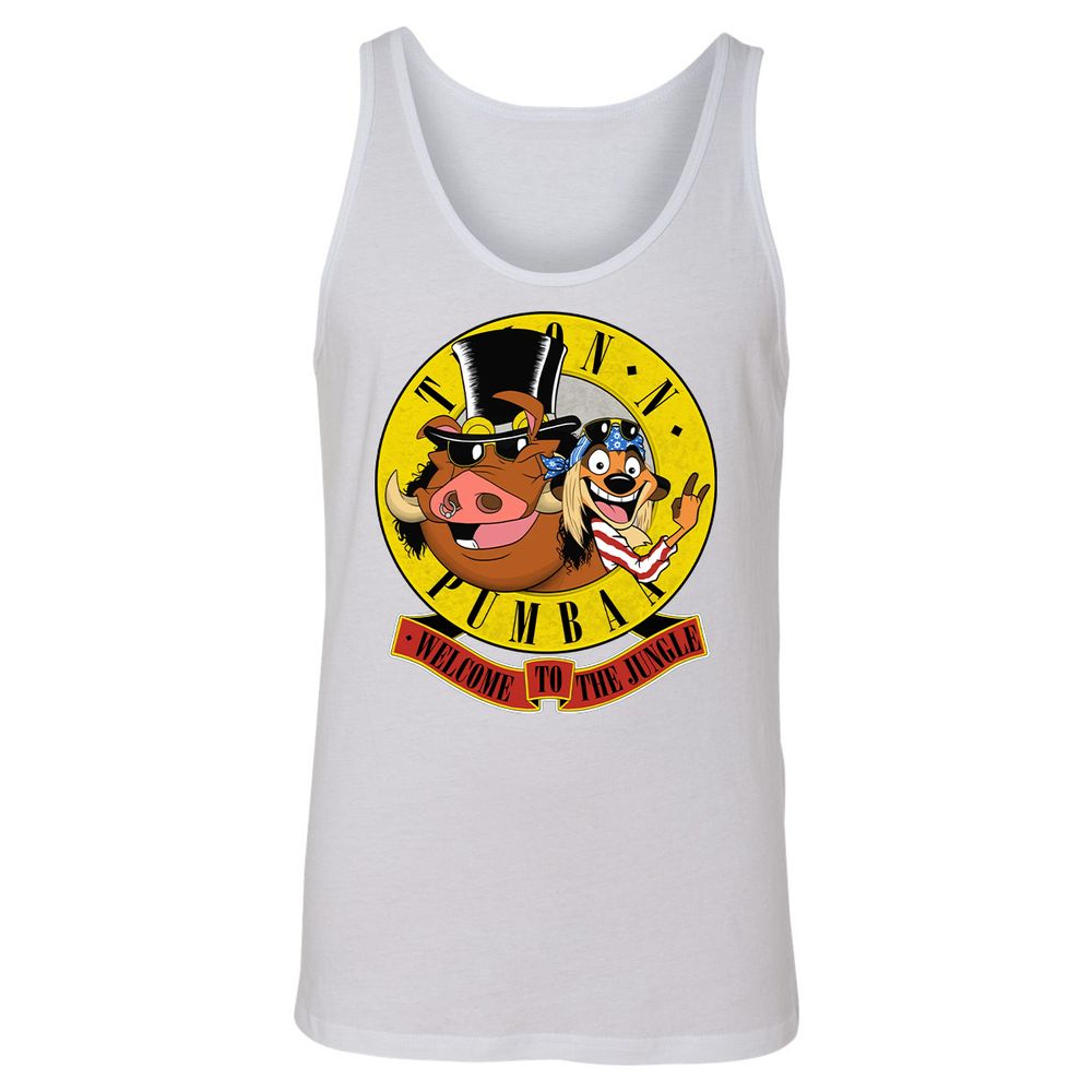 Unisex Jersey Tank - Black - White - 14