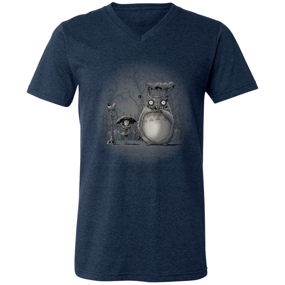 Unisex V-Neck T-Shirt - LVEWHV67 - Heather Navy - 15