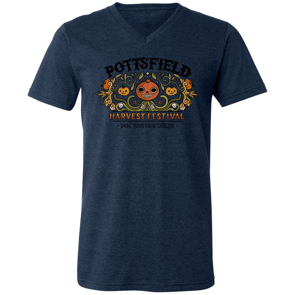 Unisex V-Neck T-Shirt - RWU843PM - Heather Navy - 15