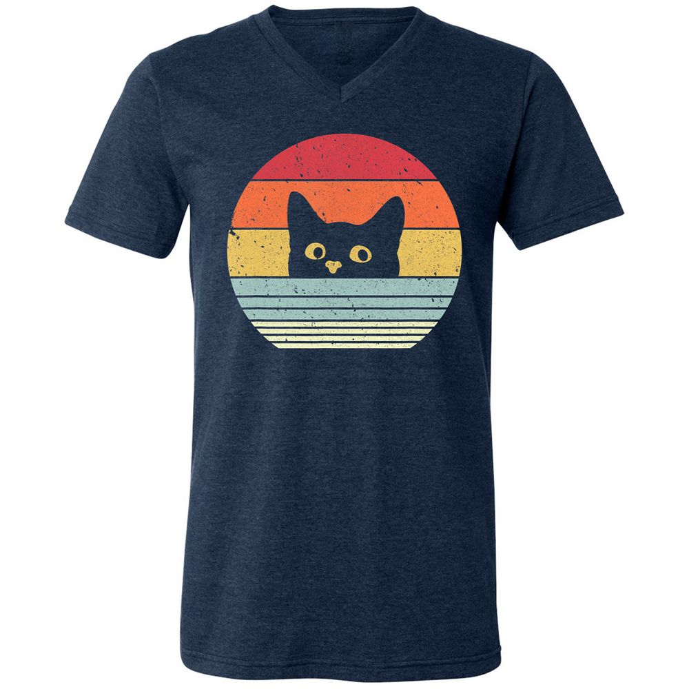 Unisex V-Neck T-Shirt - 28C9JHL5 - Heather Navy - 15