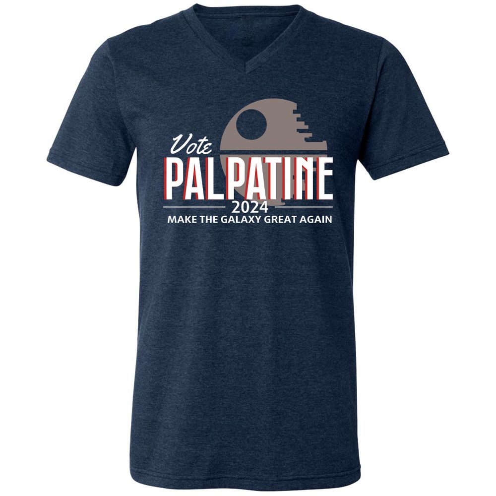 Unisex V-Neck T-Shirt - NY4ECKLM - Heather Navy - 15