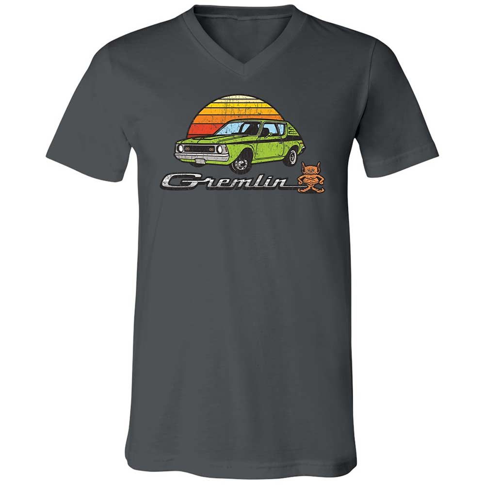 Unisex V-Neck T-Shirt - 1CVLH8DY - Asphalt - 16