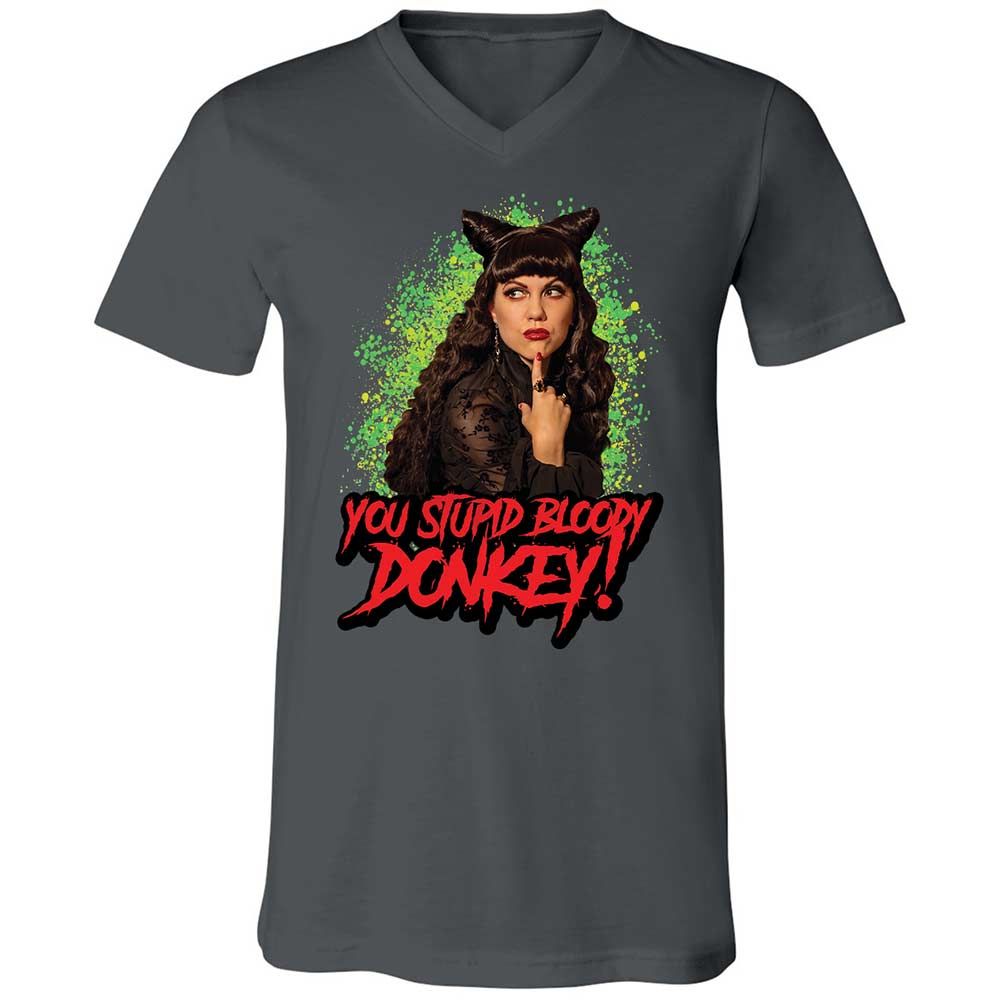 Unisex V-Neck T-Shirt - HX5DU2ZS - Asphalt - 16